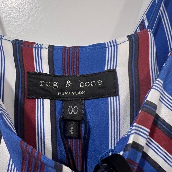 NWT Rag and Bone Blue‎ Multi Felix Jumpsuit 100% Silk $595 MSRP Size 00 - Picture 9 of 14